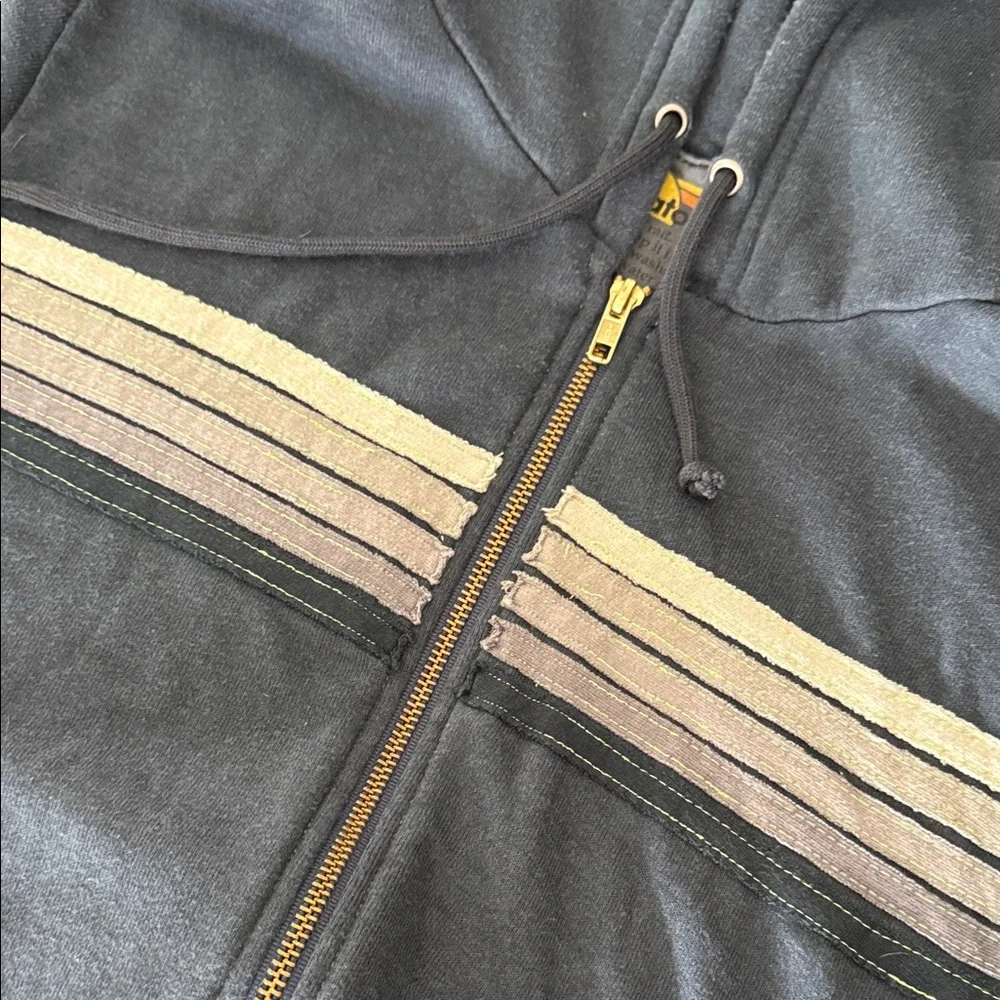 Aviator Nation navy blue stripe zip-up hoodie Men’s Large - Picture 2 of 7